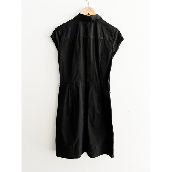Banana Republic Shirt Dress - Black - Size 8 Petite - Picture 5 of 8